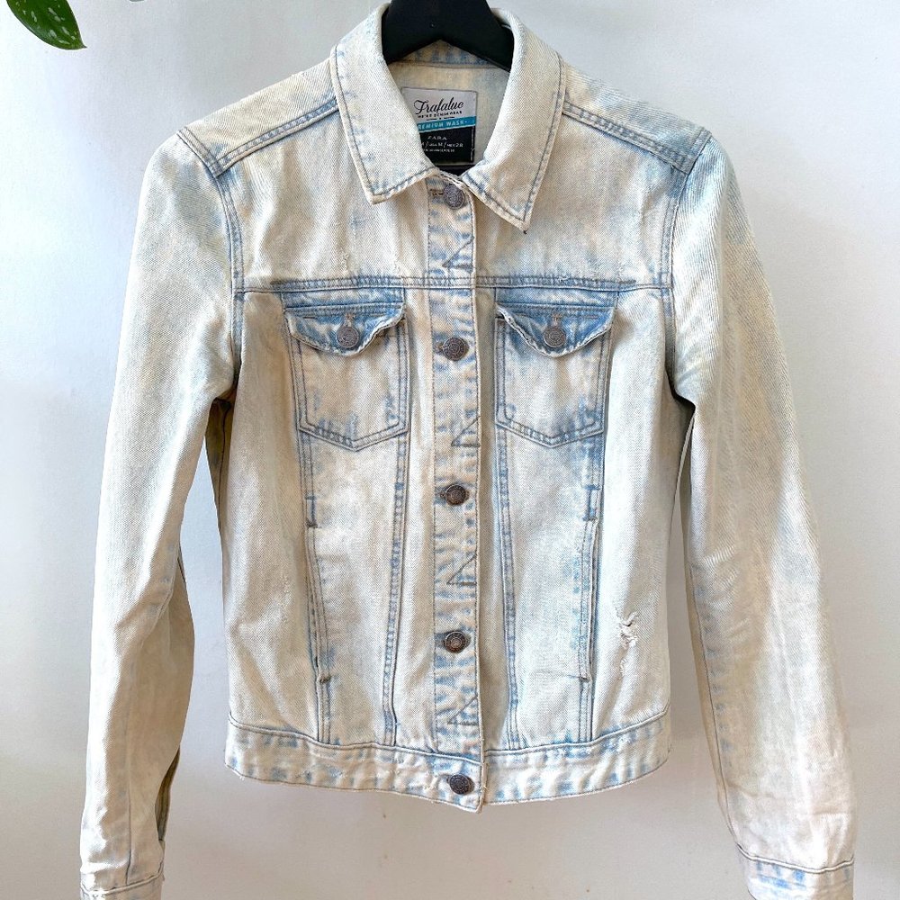 Zara Premium Denim Jacket Vintage Wash Size M